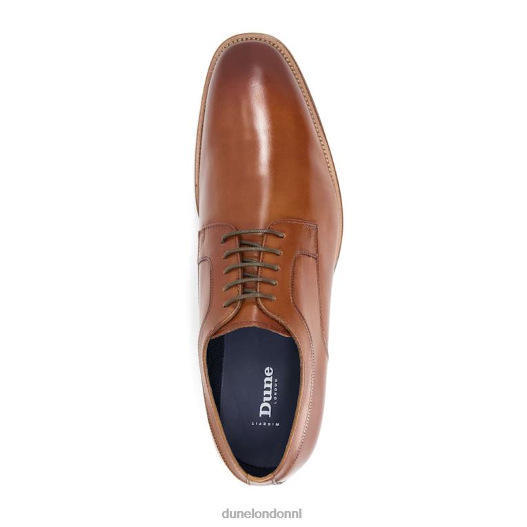 Heren R6DFZ807 mussen bruinen Dune London Leren derbyschoenen met brede pasvorm en veters