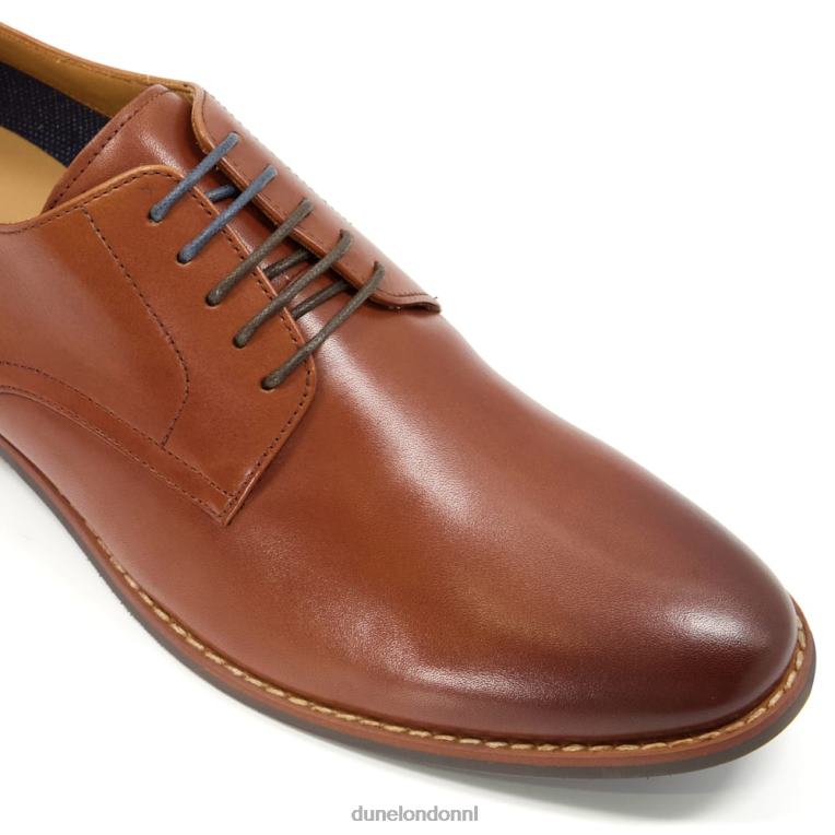 Heren R6DFZ810 suffolkt bruinen Dune London leren derbyschoenen met brede pasvorm