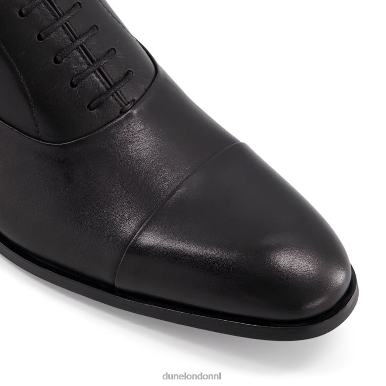 Heren R6DFZ815 geheimhouding zwart Dune London leren Oxford-schoenen met brede pasvorm