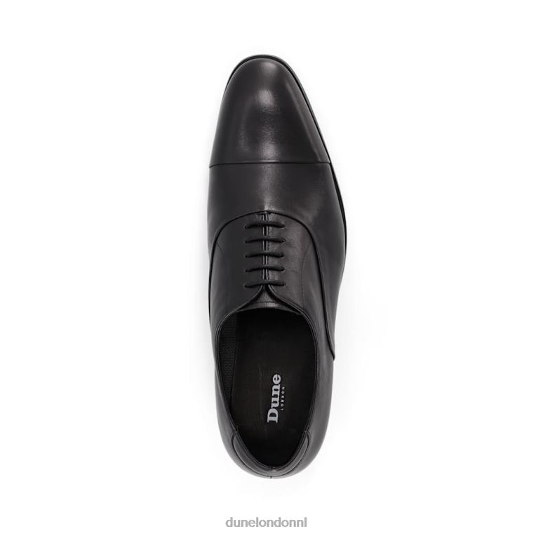 Heren R6DFZ815 geheimhouding zwart Dune London leren Oxford-schoenen met brede pasvorm