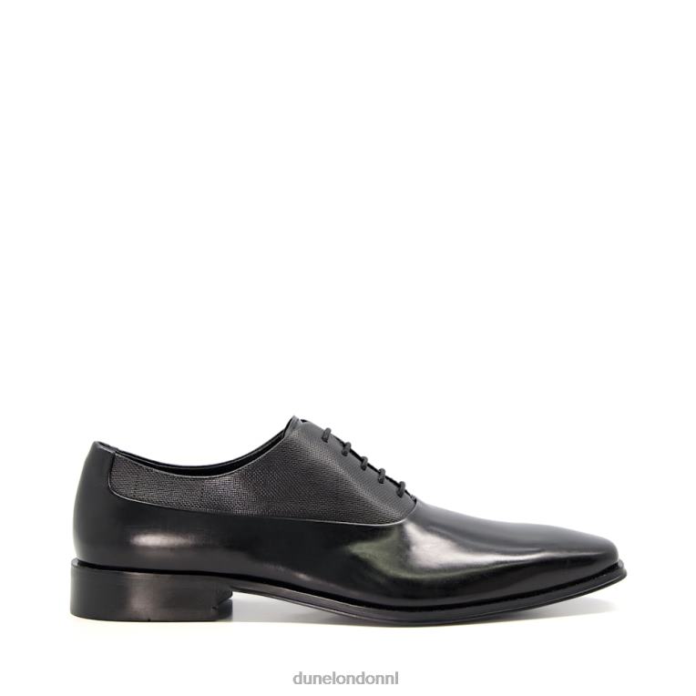 Heren R6DFZ843 sela zwart Dune London leren Oxford-schoenen met veters