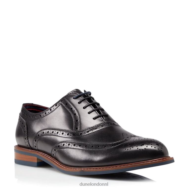 Heren R6DFZ892 pollodium zwart Dune London nette leren brogueschoenen met brede pasvorm