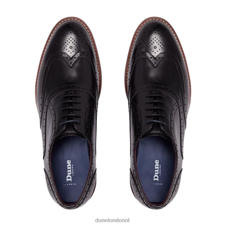 Heren R6DFZ892 pollodium zwart Dune London nette leren brogueschoenen met brede pasvorm