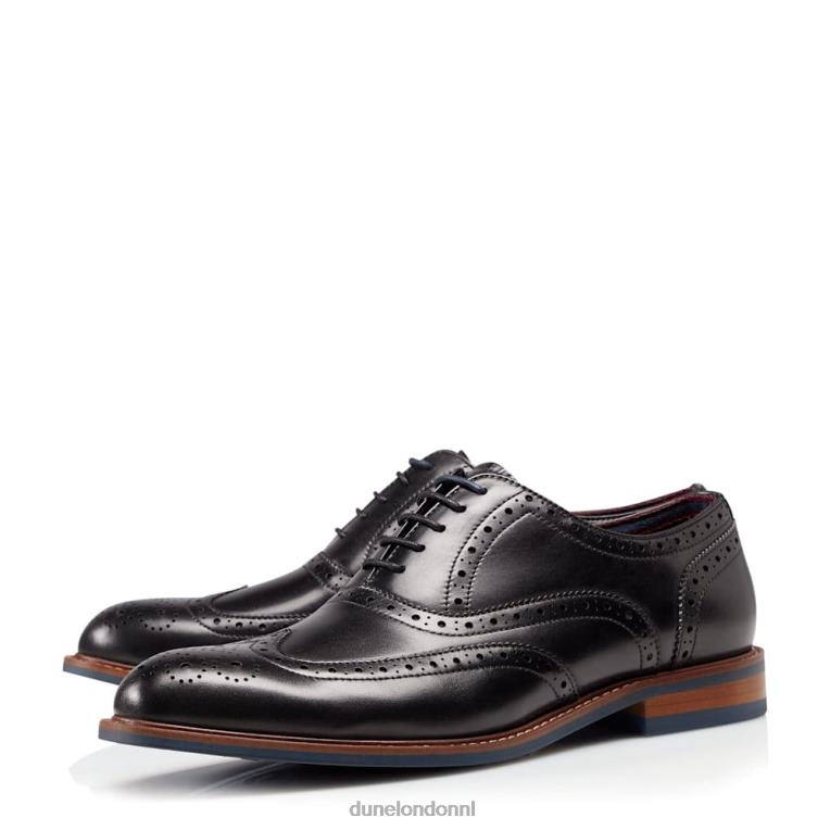 Heren R6DFZ892 pollodium zwart Dune London nette leren brogueschoenen met brede pasvorm