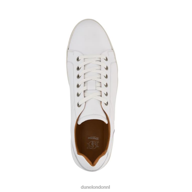 Heren R6DFZ680 toledo wit Dune London leren sneakers met veters