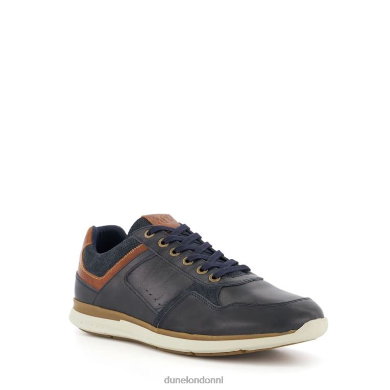 Heren R6DFZ706 trendy marine Dune London leren sneakers met veters - Klik op de afbeelding om het venster te sluiten