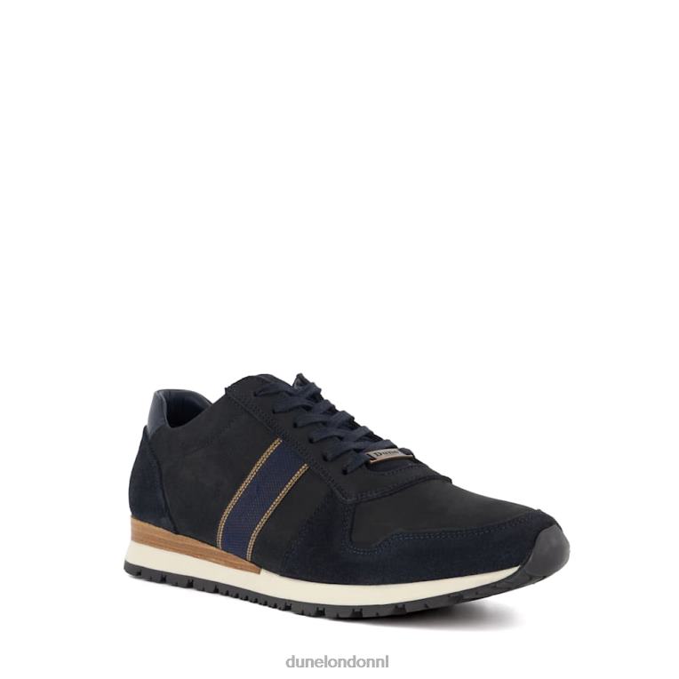 Heren R6DFZ709 tref marine Dune London Nubuck sneakers met streepdetail