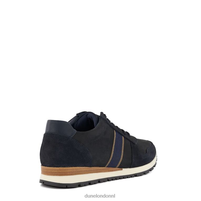 Heren R6DFZ709 tref marine Dune London Nubuck sneakers met streepdetail