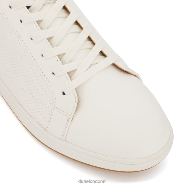 Heren R6DFZ711 duizelig wit Dune London geperforeerde sneakers met veters