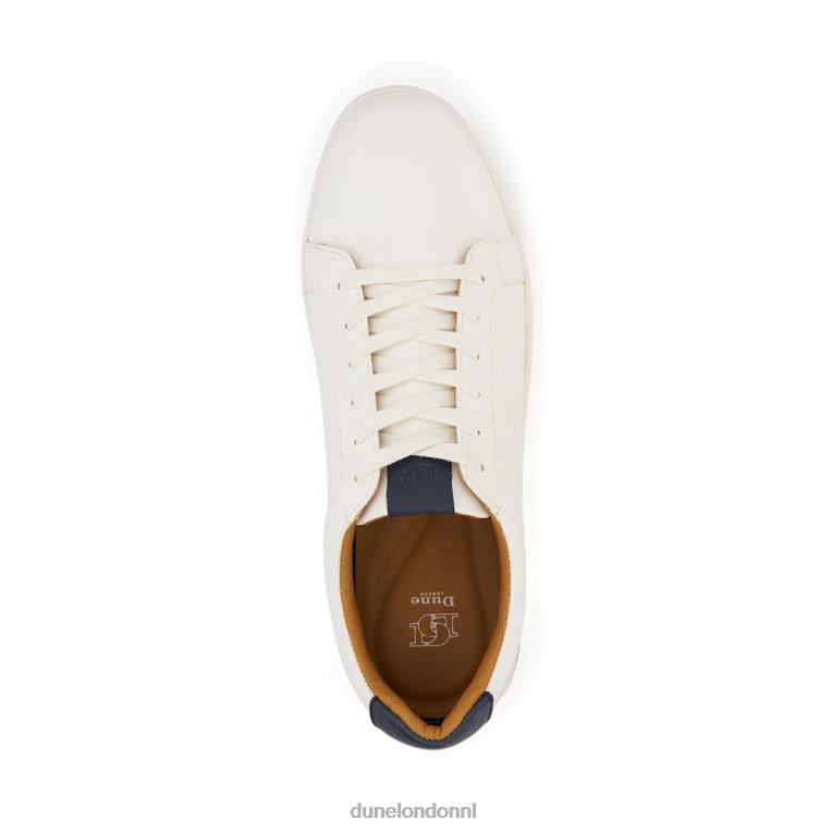 Heren R6DFZ711 duizelig wit Dune London geperforeerde sneakers met veters