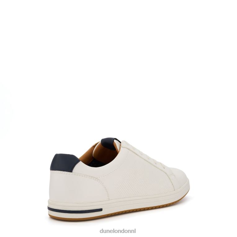 Heren R6DFZ711 duizelig wit Dune London geperforeerde sneakers met veters