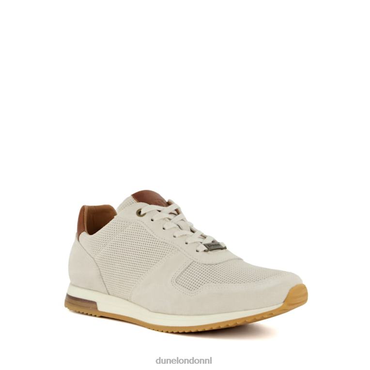 Heren R6DFZ718 trilogie gebroken wit Dune London Runner-sneakers met veters