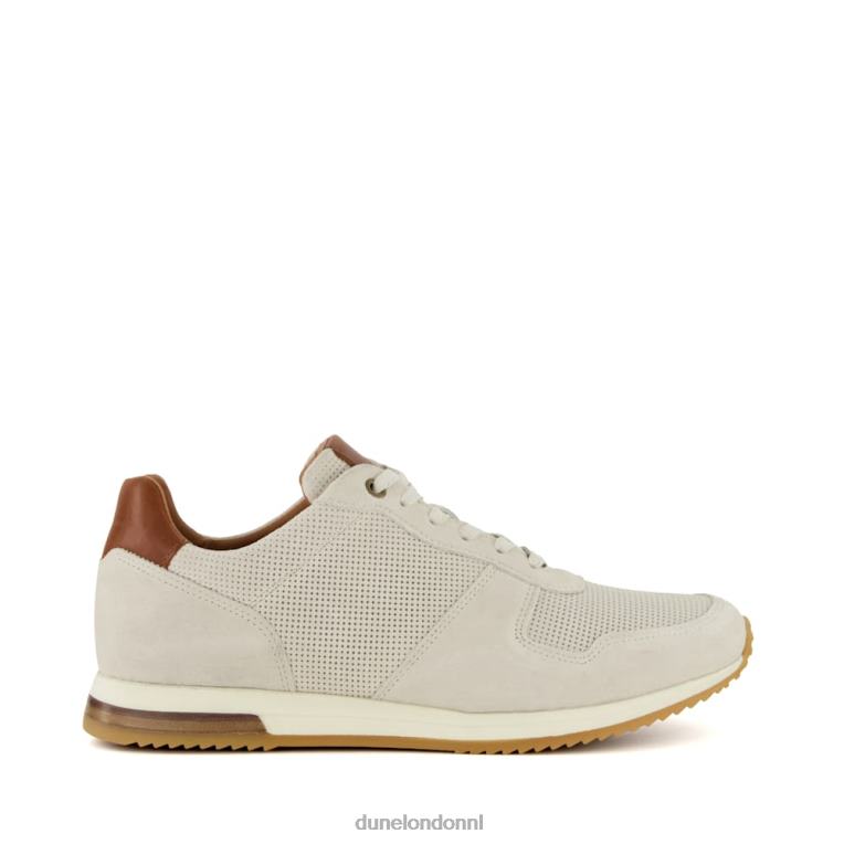 Heren R6DFZ718 trilogie gebroken wit Dune London Runner-sneakers met veters