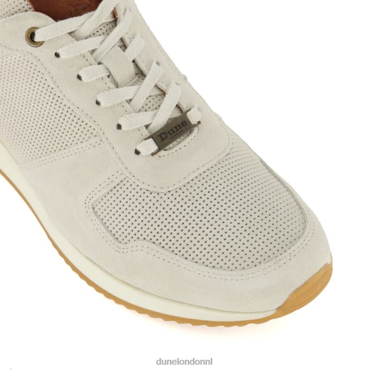 Heren R6DFZ718 trilogie gebroken wit Dune London Runner-sneakers met veters