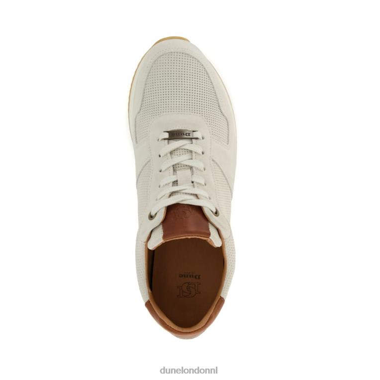 Heren R6DFZ718 trilogie gebroken wit Dune London Runner-sneakers met veters