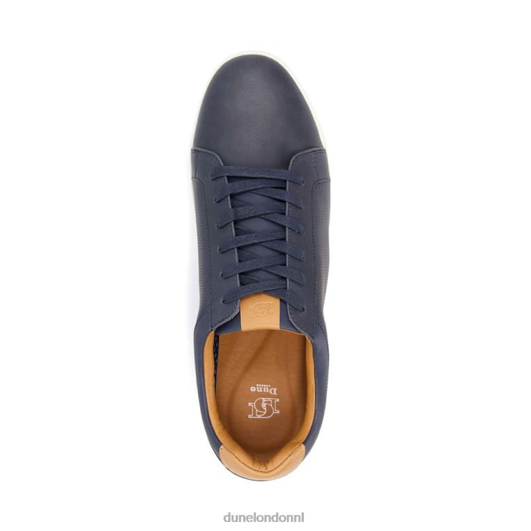 Heren R6DFZ736 duizelig marine Dune London geperforeerde sneakers met veters