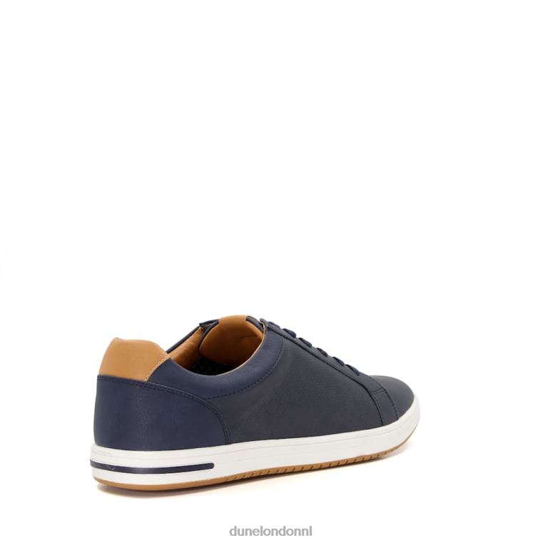 Heren R6DFZ736 duizelig marine Dune London geperforeerde sneakers met veters