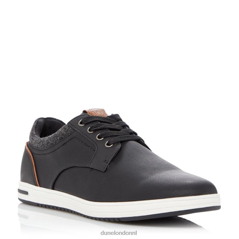 Heren R6DFZ754 reis zwart Dune London Sneakers met getextureerde veters