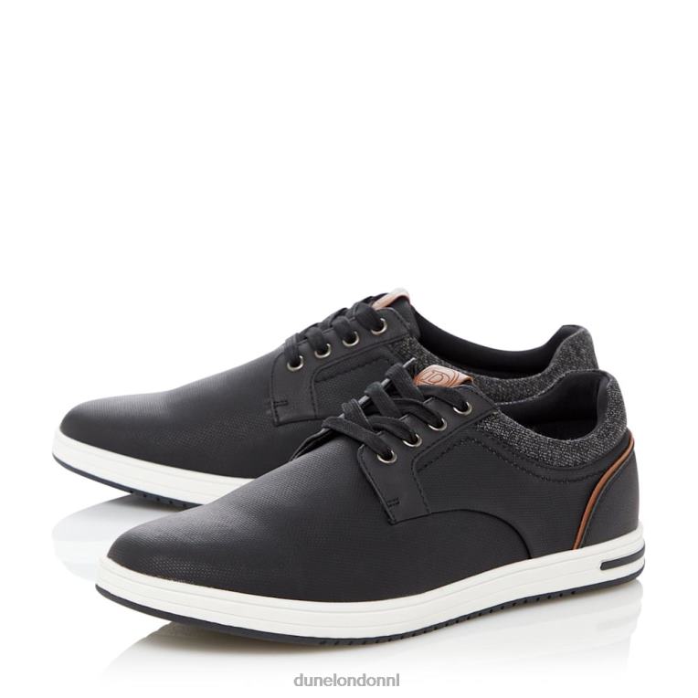 Heren R6DFZ754 reis zwart Dune London Sneakers met getextureerde veters