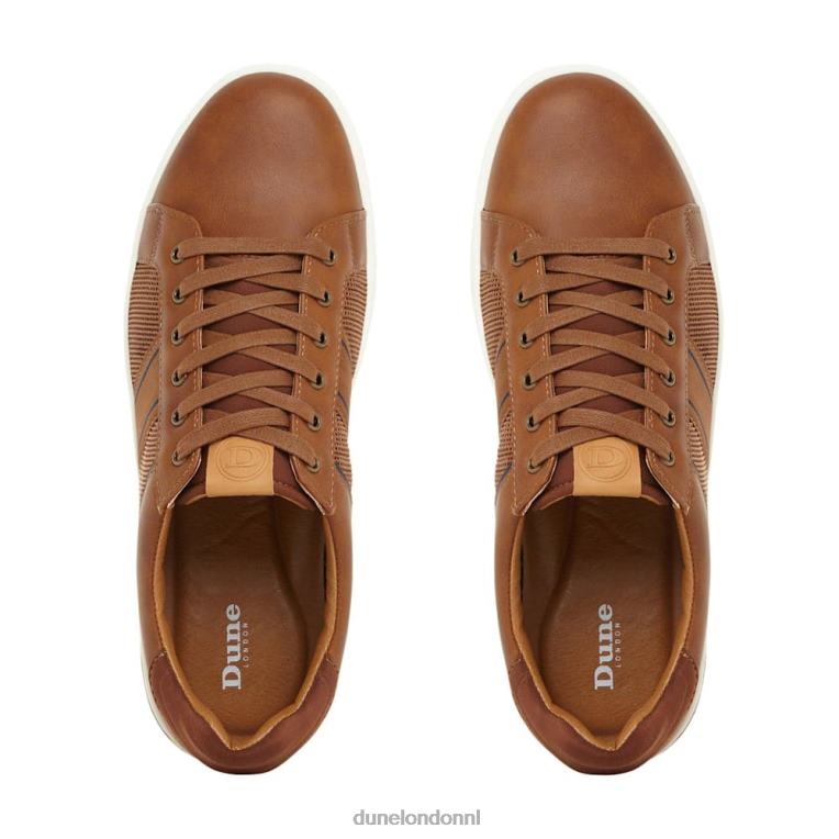 Heren R6DFZ762 WAAR bruinen Dune London Sneakers met streeppanelen