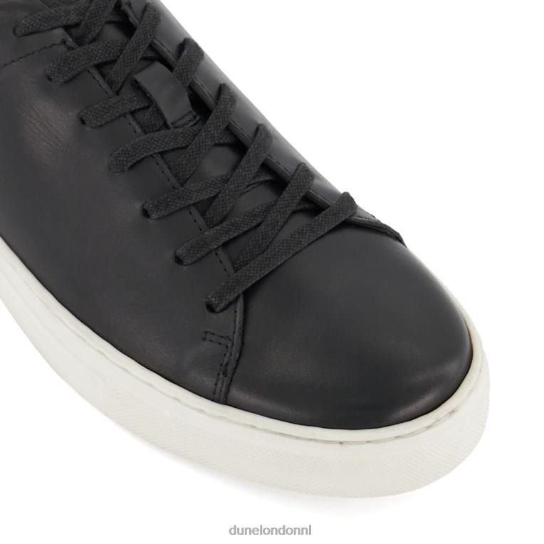 Heren R6DFZ764 Terrence zwart Dune London Leren sneakers met veters en cupzool