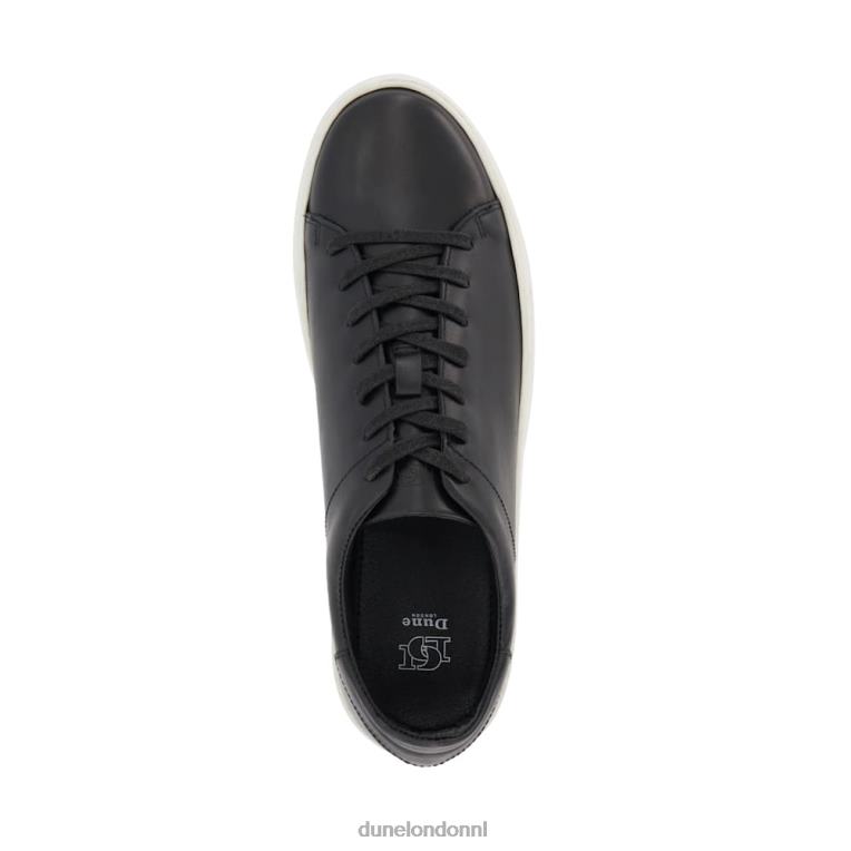 Heren R6DFZ764 Terrence zwart Dune London Leren sneakers met veters en cupzool