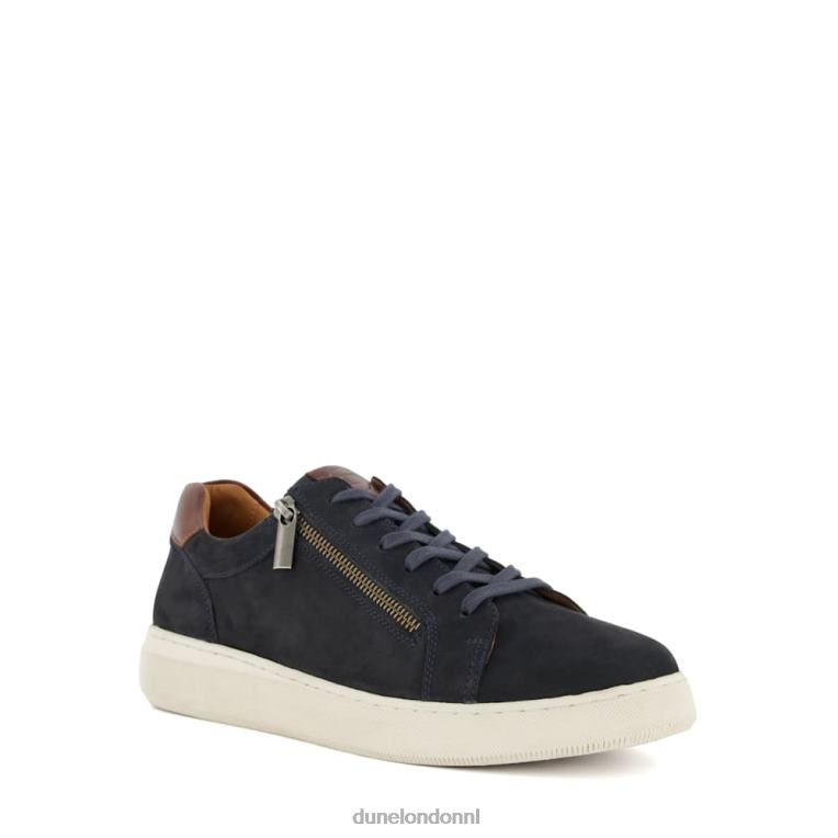 Heren R6DFZ822 eerbetoon marine Dune London Sneakers van nubuck met cupzool en ritsdetail