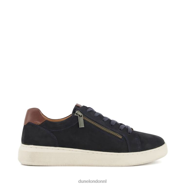 Heren R6DFZ822 eerbetoon marine Dune London Sneakers van nubuck met cupzool en ritsdetail