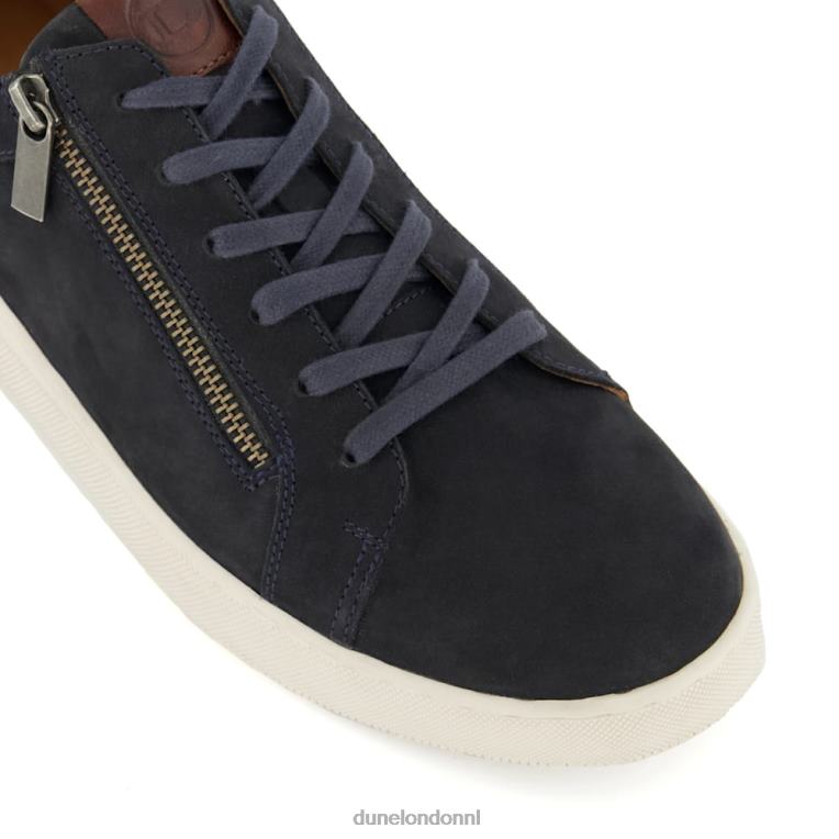 Heren R6DFZ822 eerbetoon marine Dune London Sneakers van nubuck met cupzool en ritsdetail