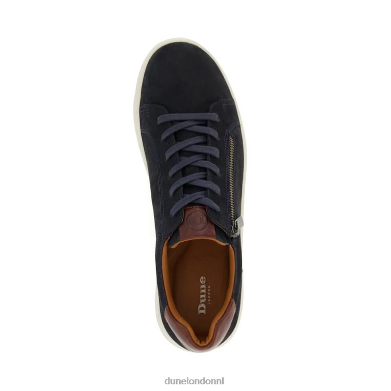 Heren R6DFZ822 eerbetoon marine Dune London Sneakers van nubuck met cupzool en ritsdetail