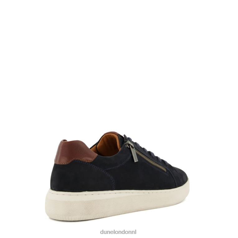 Heren R6DFZ822 eerbetoon marine Dune London Sneakers van nubuck met cupzool en ritsdetail