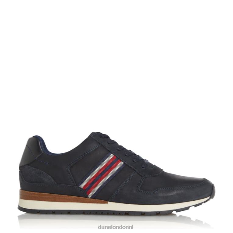 Heren R6DFZ828 Truro marine Dune London Runner-sneakers met veters aan de zijkant