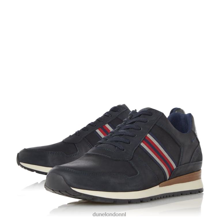 Heren R6DFZ828 Truro marine Dune London Runner-sneakers met veters aan de zijkant