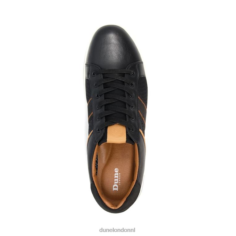 Heren R6DFZ830 WAAR zwart Dune London Sneakers met streeppanelen