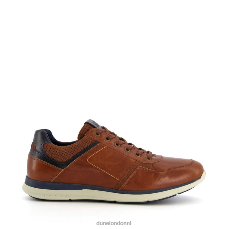 Heren R6DFZ888 Tijm bruinen Dune London Sneakers met brede pasvorm en veters