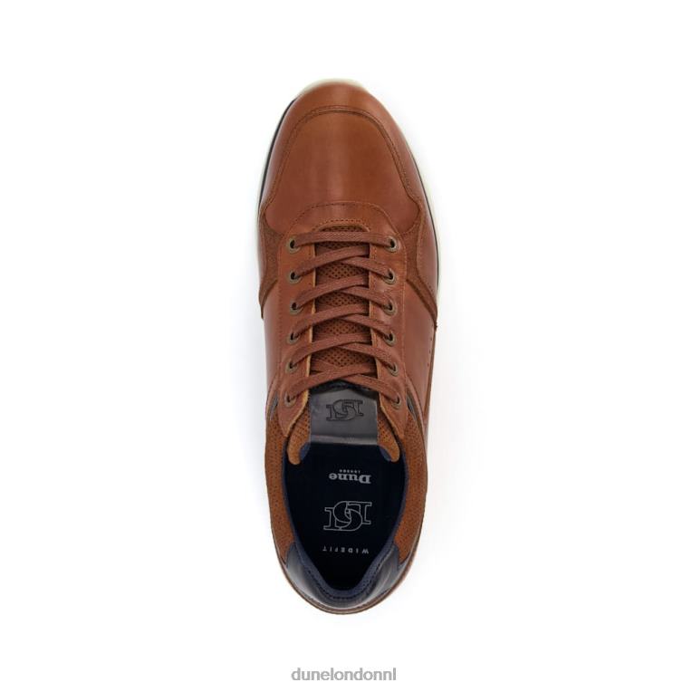 Heren R6DFZ888 Tijm bruinen Dune London Sneakers met brede pasvorm en veters