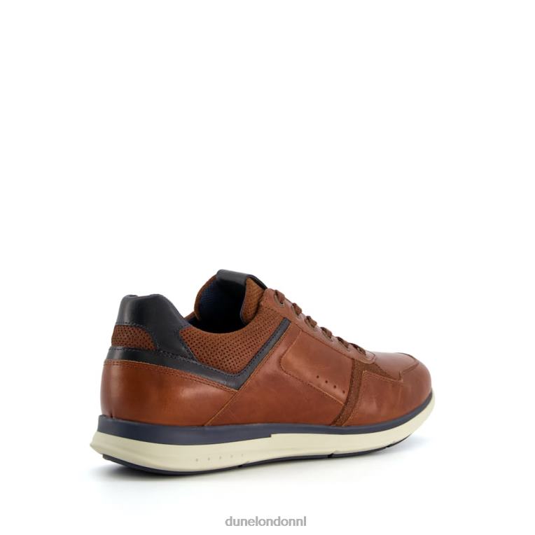 Heren R6DFZ888 Tijm bruinen Dune London Sneakers met brede pasvorm en veters