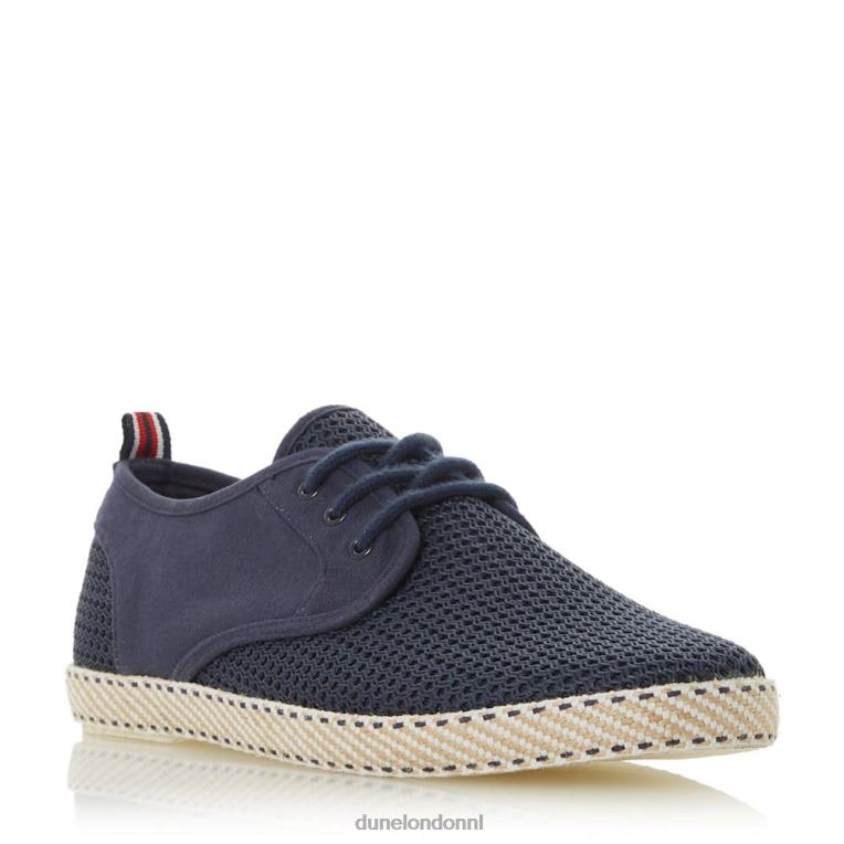 Heren R6DFZ676 flash marine Dune London espadrilles van mesh met veters