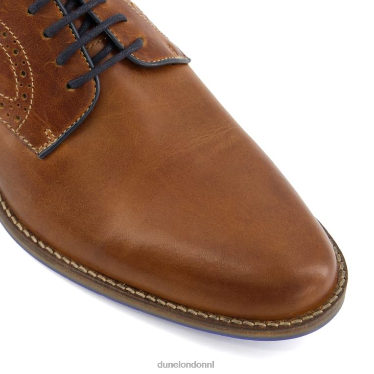 Heren R6DFZ682 bintom bruinen Dune London Derbyschoenen met stikseldetail