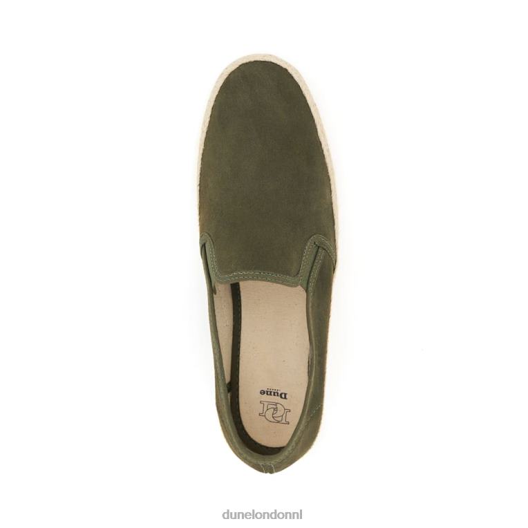 Heren R6DFZ802 val khaki Dune London casual schoenen van suède met geweven details