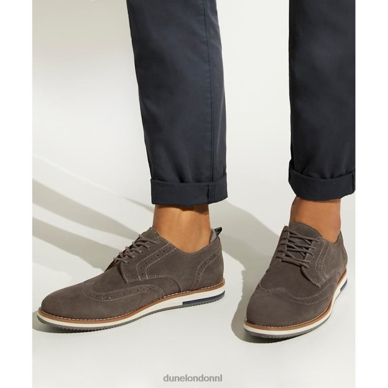 Heren R6DFZ824 borstelharen grijs Dune London Casual schoenen met veters van nubuck