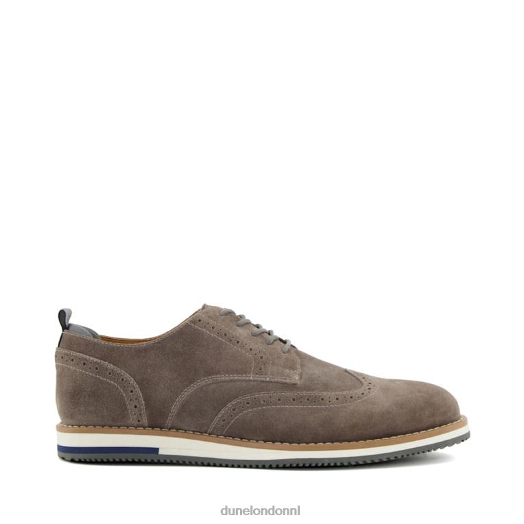 Heren R6DFZ824 borstelharen grijs Dune London Casual schoenen met veters van nubuck