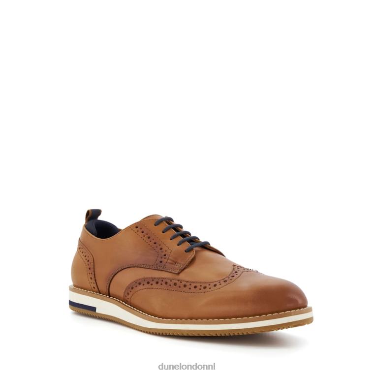 Heren R6DFZ842 borstelharen bruinen Dune London casual leren brogues - Klik op de afbeelding om het venster te sluiten