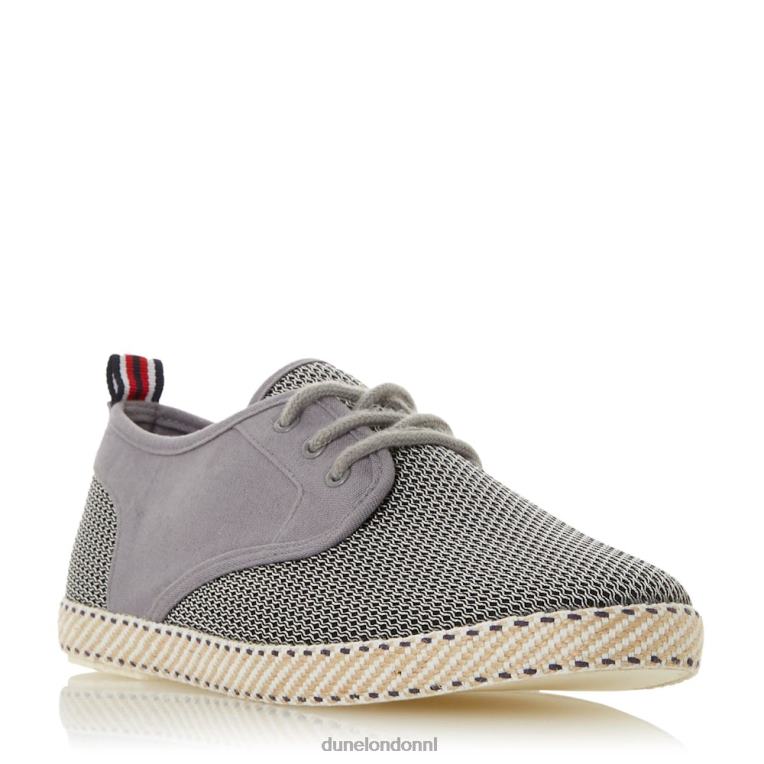 Heren R6DFZ865 flash grijs Dune London espadrilles van mesh met veters