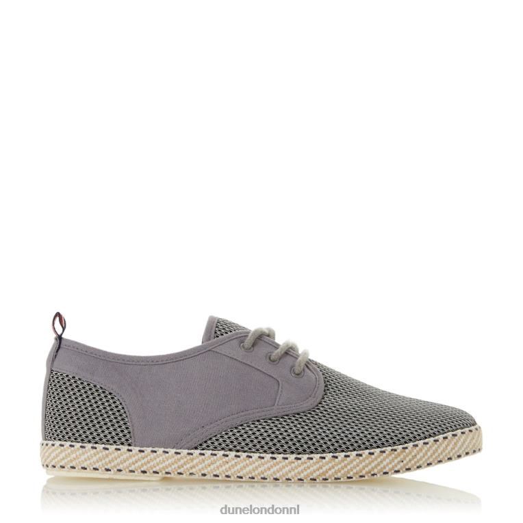 Heren R6DFZ865 flash grijs Dune London espadrilles van mesh met veters