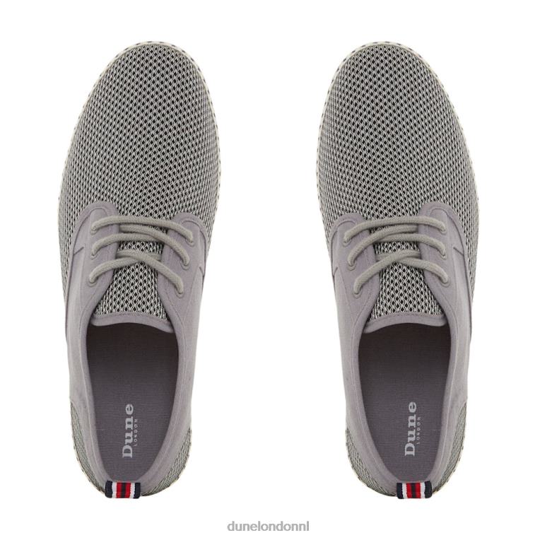 Heren R6DFZ865 flash grijs Dune London espadrilles van mesh met veters