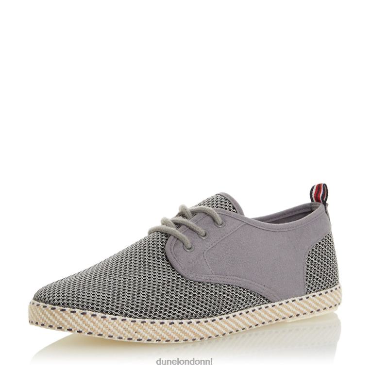 Heren R6DFZ865 flash grijs Dune London espadrilles van mesh met veters