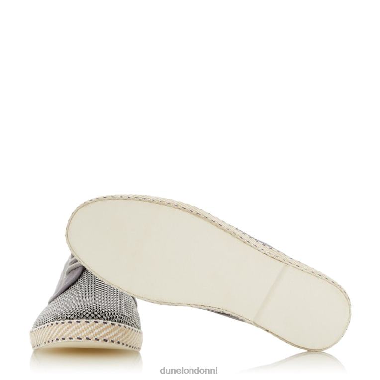 Heren R6DFZ865 flash grijs Dune London espadrilles van mesh met veters