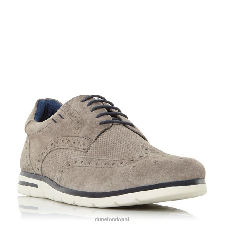 Heren R6DFZ875 Barry grijs Dune London brogue-sleehak met veters