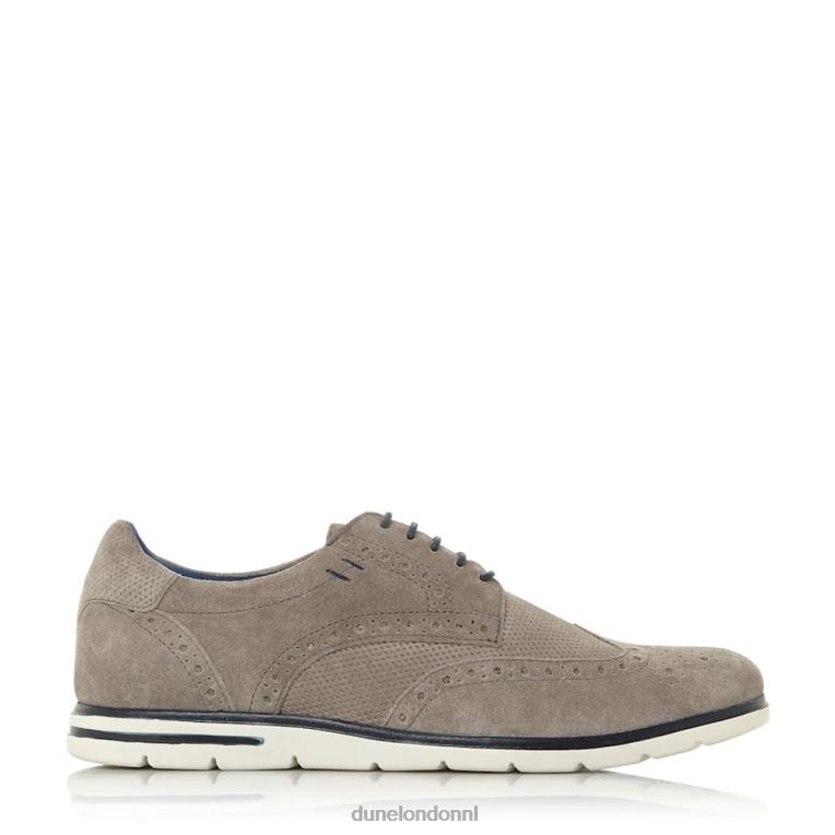 Heren R6DFZ875 Barry grijs Dune London brogue-sleehak met veters